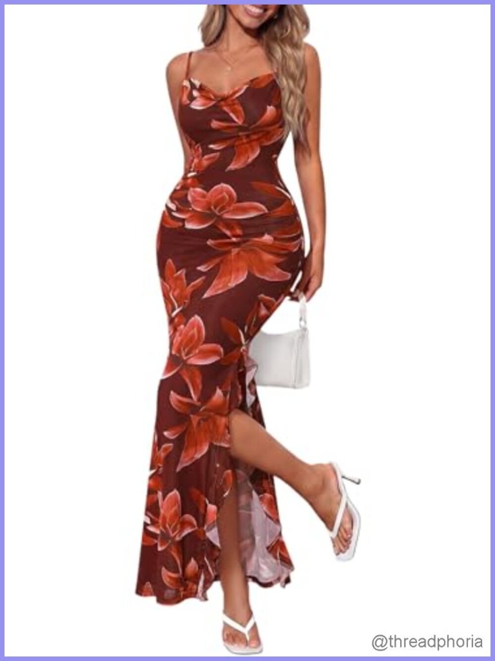 Floral Bodycon Maxi Mermaid Dress